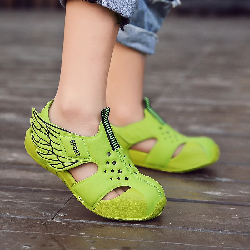 TuYao Girls Brand Designer Sandal Toddler Water Little Boy Shoes Summer Beach Lightweight Soft Non-slip Infant Wing Shoes