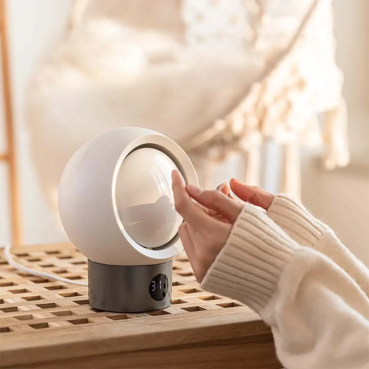 

Winter Intelligent Electric Heater Warmer Desktop Hand-free Air Warm PTC Heating Fan 9 Gears Adjustable LED Digital Display