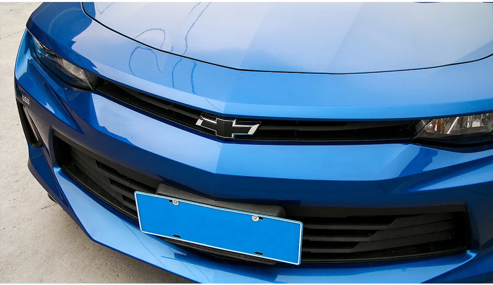 Sansour наклейка из углеродного волокна, автомобильная передняя решетка, задняя Крестовая наклейка, эмблема, значок, наклейка для Chevrolet Camaro Up, автомобильные аксессуары