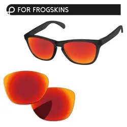 Огненный красный зеркало Поляризованные замена оптические стёкла для Frogskins Солнцезащитные очки женщин рамки 100% UVA и UVB защиты