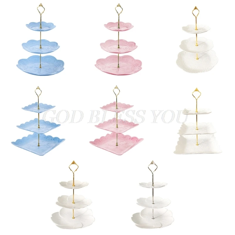 Detachable Cake Stand European Style 3 Tier Pastry Cupcake Fruit Plate Serving Dessert Holder Wedding Party Home Decor cake stand