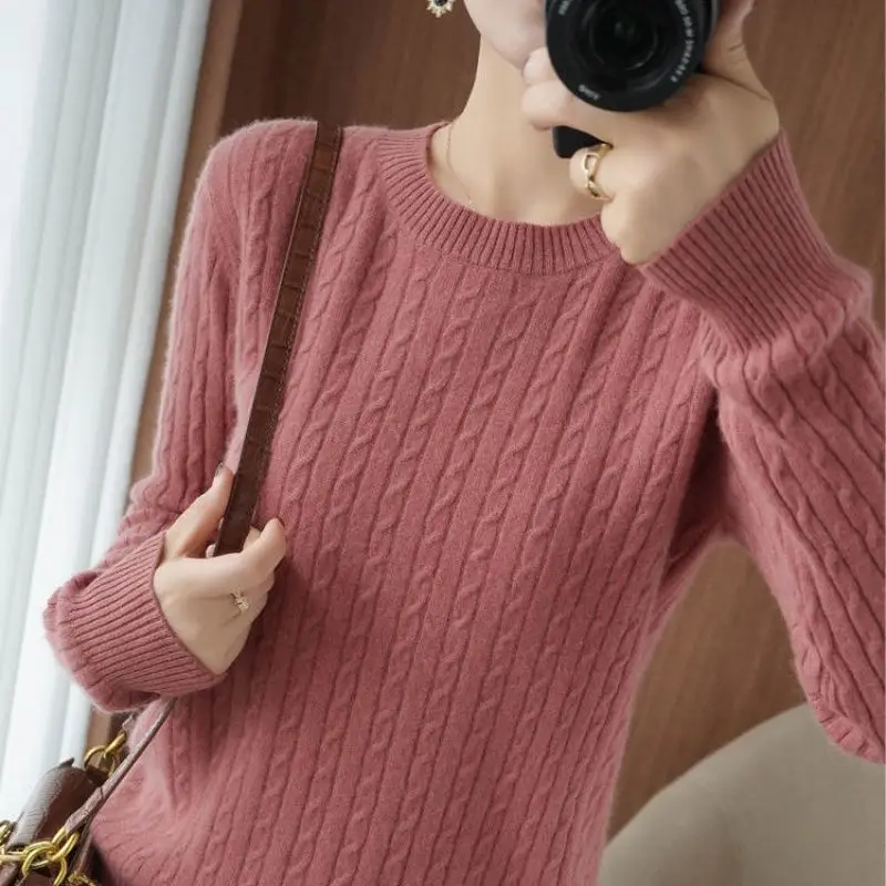 long sweater Women's V-Neck Long-Sleeve Sweater Korean Version Of Loose Versatile Bottom Sweater Large Size Fashion Sweater Autumn And Winter Sweaters