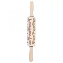 Антипригарная Деревянная Рождественская елка печать Скалка торт Тесто Ролик оборудование для выпечки инструмент