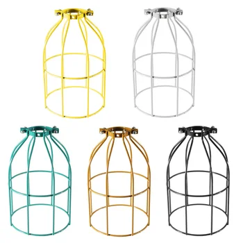 

Vintage Steel E27 Bulb Guard Clamp on Metal Lamp Cage Retro Trouble Light Industrial Suitable for LED Light Accessories