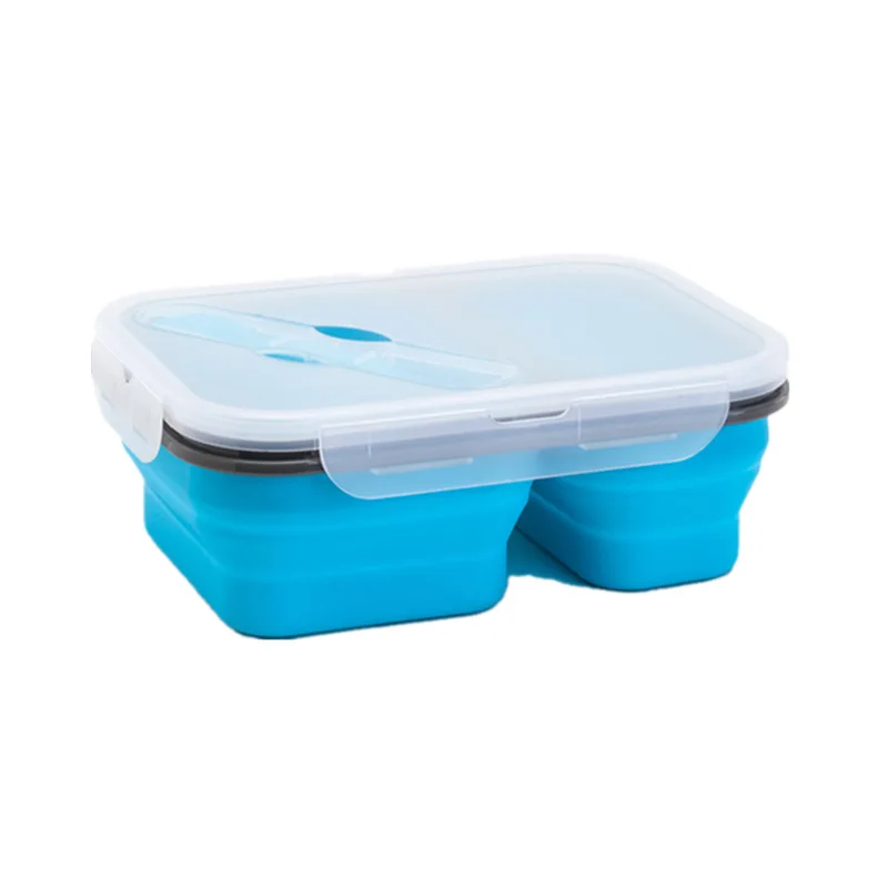 

JLL Light-Double-Partition Silicone Foldable Container Heating Box Microwave Lunch Box