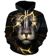 

Lion Flame Hoodie Men's 3D Animal Print Unisex Sports Fashion Pullover Street Hip Hop Tiger Lion Spring and Autumn New Sweatshir