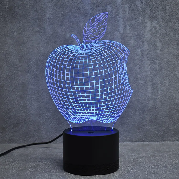 

Amazon LED Apple Bluetooth Loudspeaker Box 3D Night Lamp Creative Gifts Small Table Lamp Bedside Lamp Strange New Gift
