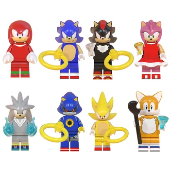 

8pcs/Set DISNEY Super Sonic Building Blocks Toy Sonic The Hedgehog Shadow Mini Action Figures Bricks Toys For Boys Children Gift