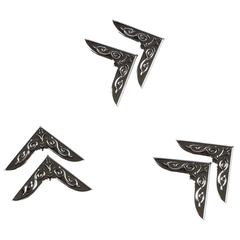Fashion3 Pairs Silver Pattern Shirt Blouse Pointed Collar Clips Metal Wing Tips 2.5cm