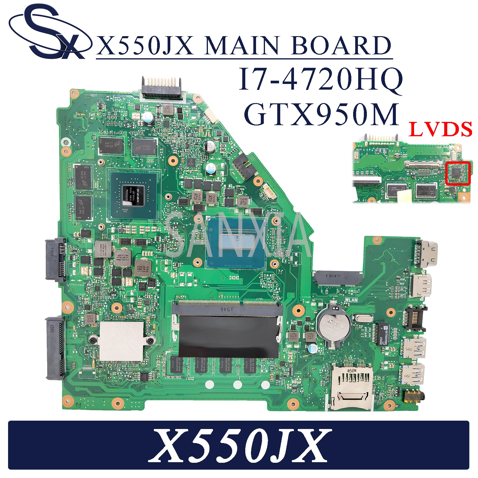 KEFU X550JX материнская плата для ноутбука ASUS X550JK X550JD X550J FX50J ZX50J оригинальная 4GB-RAM I7-4720HQ
