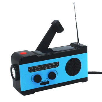 

Portable AM/FM/WB Radio Hand Crank Solar Self Powered with Flashlight Power Bank USB Charger Emergency Survival