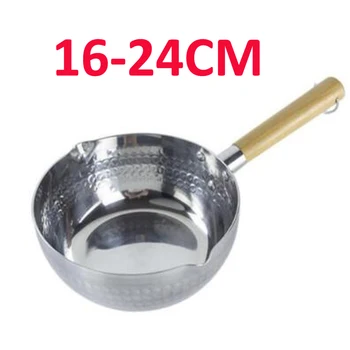 

Japanese Pan Non-stick Pan Noodle Pot Kitchen Accessories Milk Pot Aluminum Wooden Handle Pot Tableware Pan Home Cooking Tools