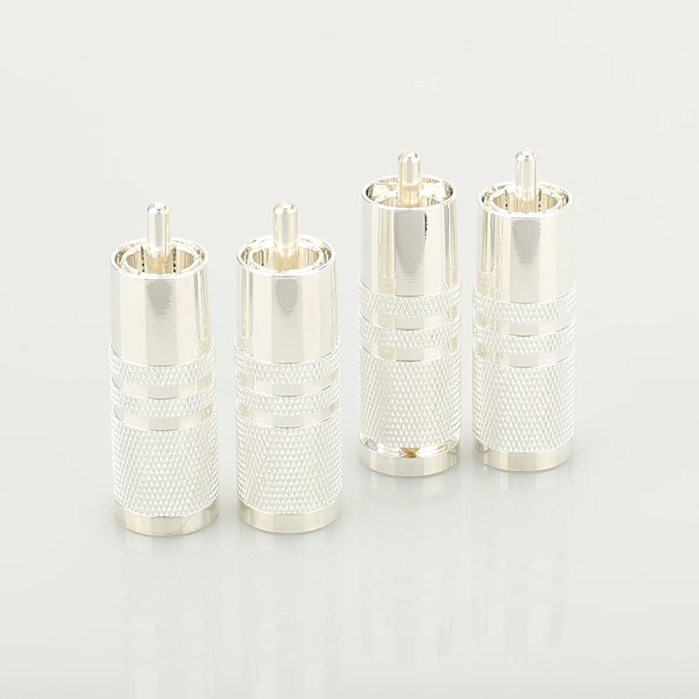 

4PCS High Quality Silver Plated RCA Audio Plug HIFI RCA Adapter Plug