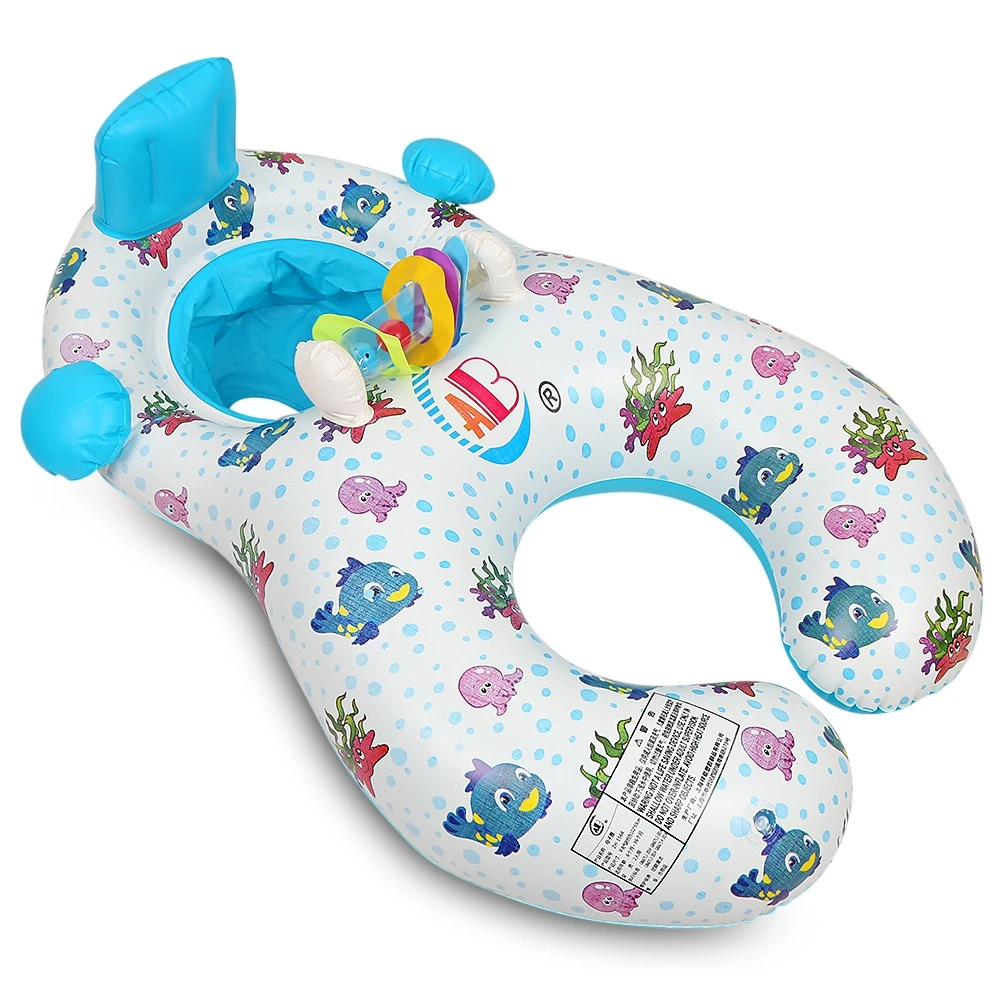 Inflatable Mother Baby Swim Float Ring Kids Seat Double Person Swimming Soft Ring Swimming Circle Babyfloat Accessories piscine (12)