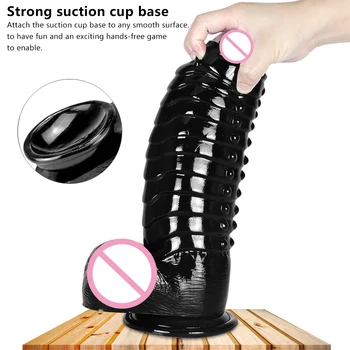 30*9.8CM Black Dildo Super Huge Monster Dildo Soft Female Masturbator Realistic Penis with Suction Cup Big Dick Adult Sex Toys 4