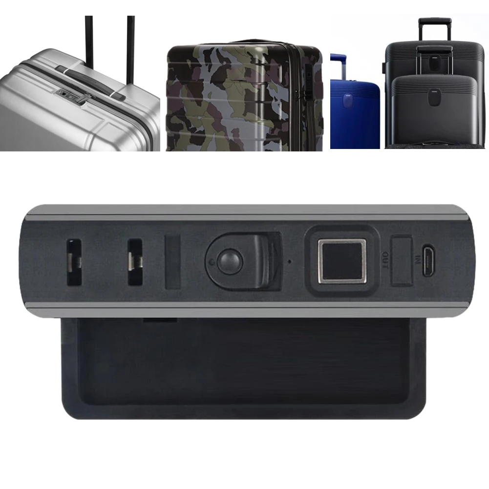 

ABS Waterproof Universal Keyless Black Suitcase Security Portable Luggages Fingerprint Lock Smart Backpack USB Charging Embedded