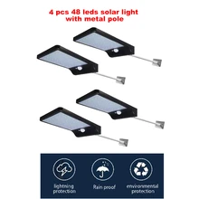2/4pcs 48 Leds Solar Light Illumination PIR Motion Sensor Wireless Solar Light Waterproof Outdoor Garden Wall LED Light security