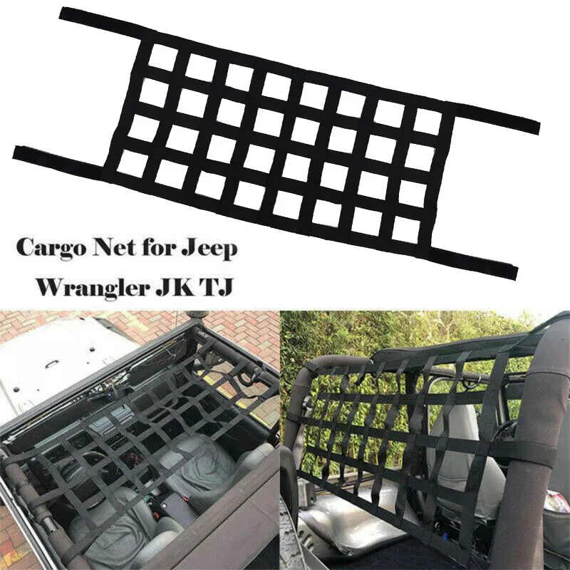 Дополнительная грузовая сетка на крышу для Jeep Wrangler TJ JK черный анти-УФ багажник интерьер