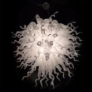 

Frost White Hand Blown Glass Ceiling Art Chandelier Lighting for Hotel Villa Decor