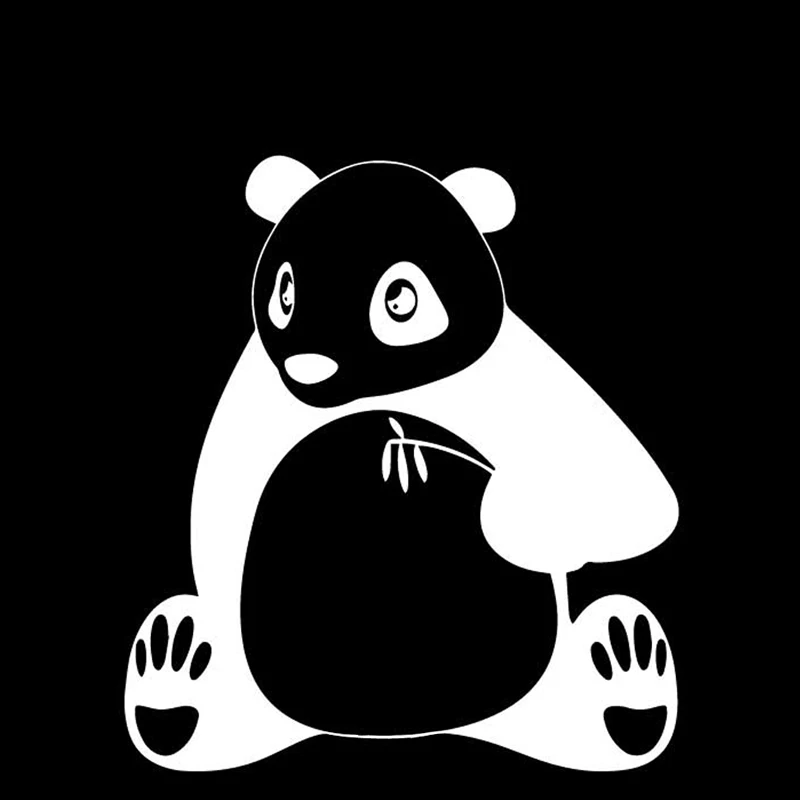 YJZT 13 7 см * 15 3 Виниловая наклейка Pandas Eat Bamboo с рисунком цвет