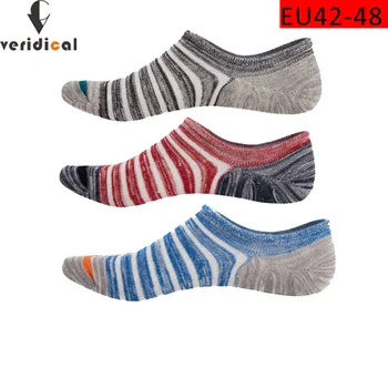 

5 Pairs/Lot Men Socks Large Size Spring Summer Cotton Fashion Striped Silicone Non-Slip Socks Soft Breathable Short Socks Male