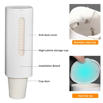

Disposable Automatic Holder Dustproof Free Punching Paper Cup Rack Disposable Cups Paper Cup Dispenser Plastic Cup Holder