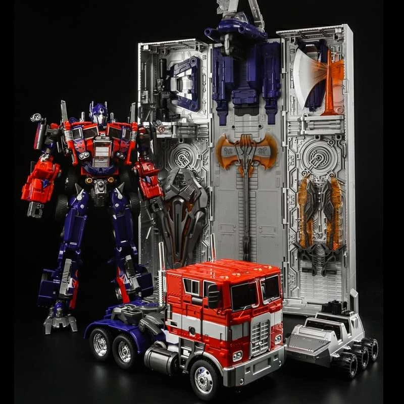 Wei jiang деформирует робот с плоской головкой Optimus темно-черный основной цвет прозрачный отсек универсальная версия фигурка