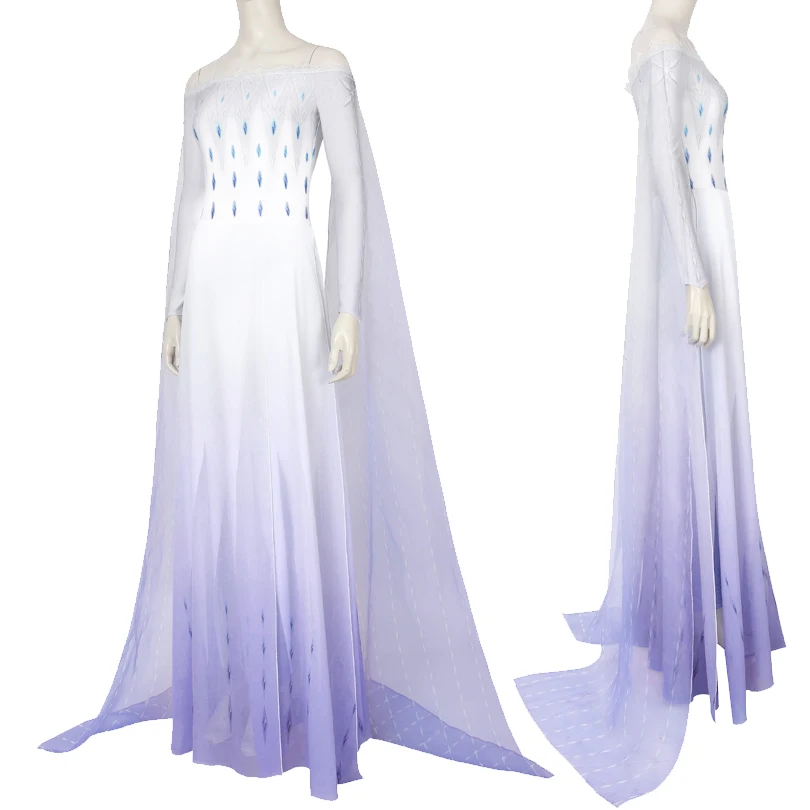 

Anime Ice Snow Queen 2 Elsa Cosplay Costume Adult Women Stage Princess Dress Fancy Halloween Carnival Party Gown