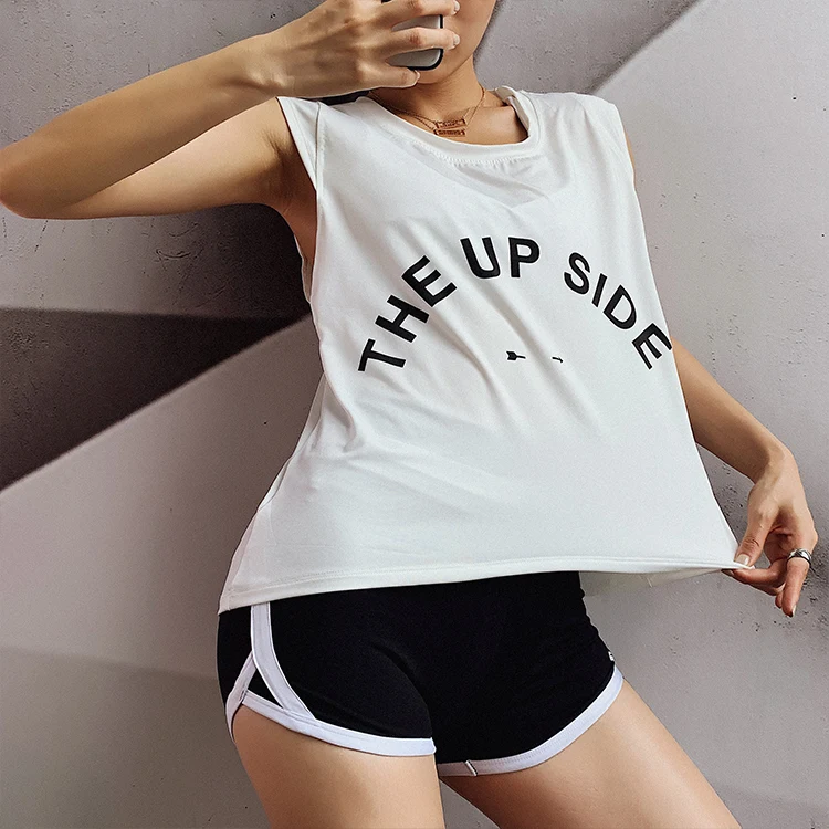 Сексуальный спортивный топ для фитнеса женские безрукавные футболки для йоги свободные дышащие быстросохнущие спортивные рубашки женская спортивная тренировочная безрукавка
