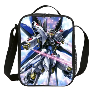 

MOBILE SUIT GUNDAM Lunch Bags For Children Insulation Warm Handabgs School Lunch Box Picnic Bag Portable Food Drink Cooler Bags