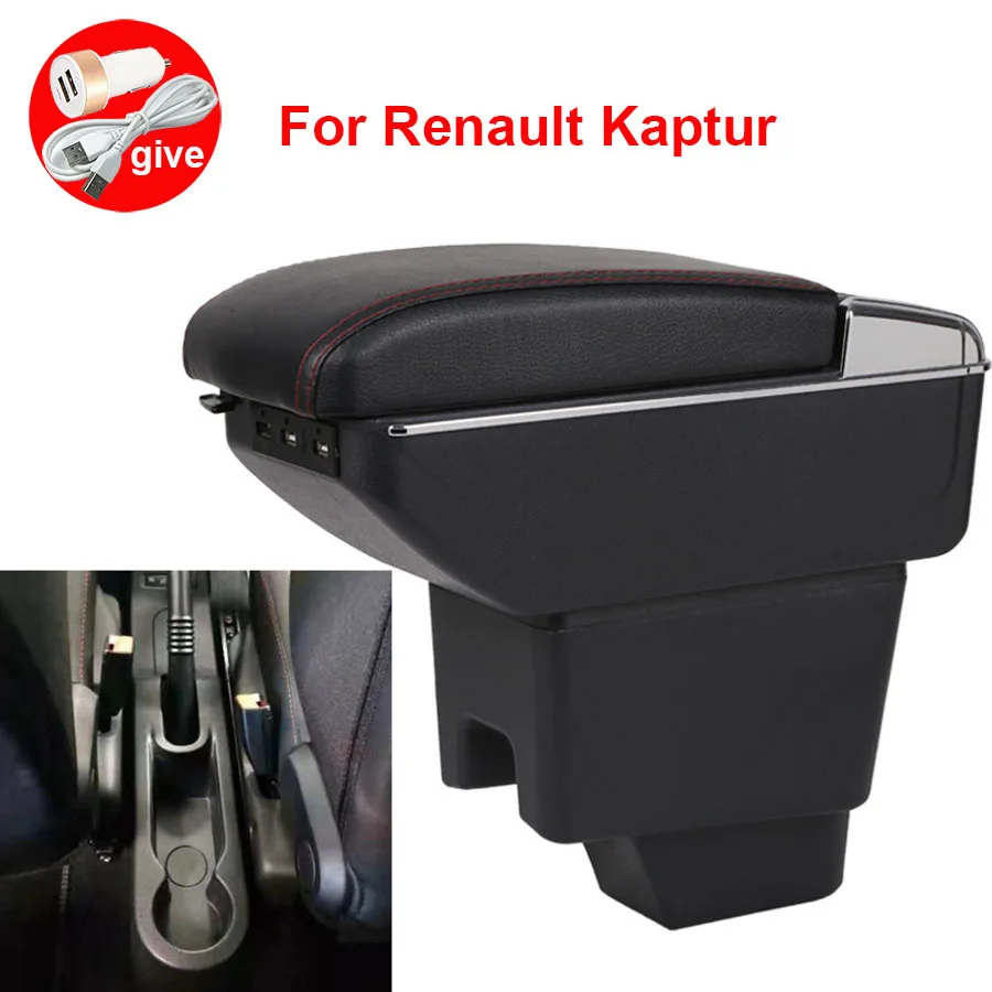 

For Renault Kaptur Armrest car armrest box car accessories central storage box modification with USB LED light