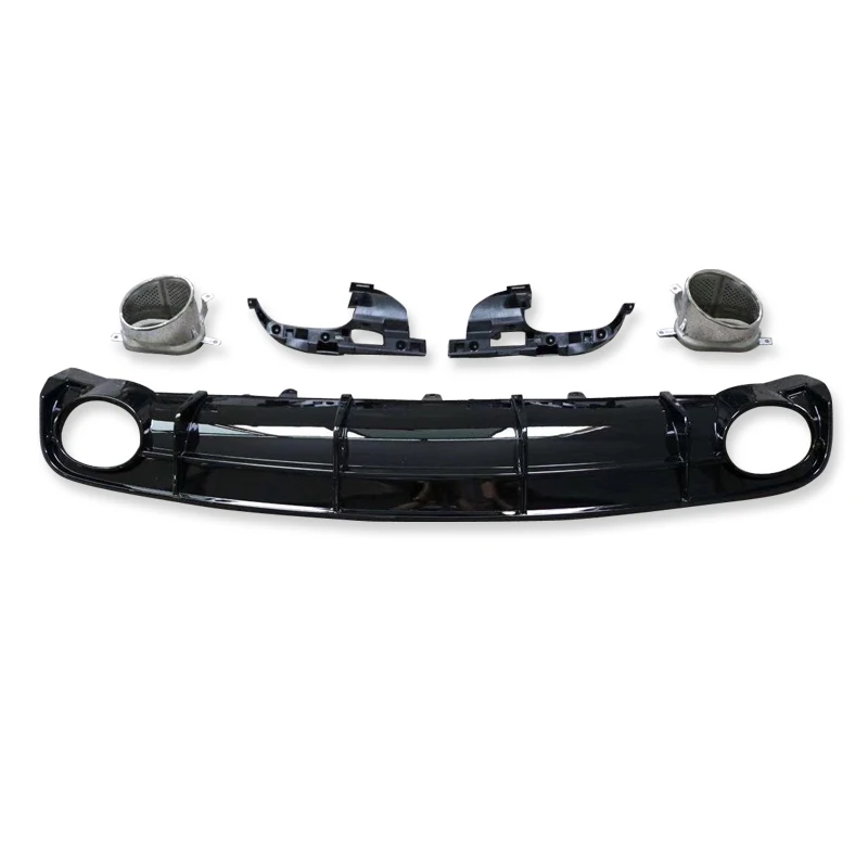 

New arrival! one set of PP glossy black car bumper diffuser and exhaust muffler tip tailpipe fit Audi A6 A7 Upgrade RS6 RS7