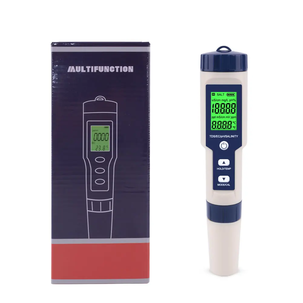 5 in 1 TDS/EC/PH/Salinity/Temperature Meter Digital Water Quality Monitor Tester for Pools, Drinking Water, Aquariums cathode ray oscilloscope