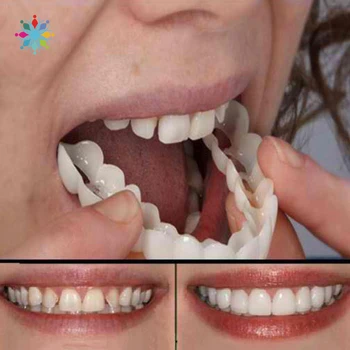 

Cosmetic Tooth Cover Natural False Teeth Fits Fake Upper Dental Perfect Smile