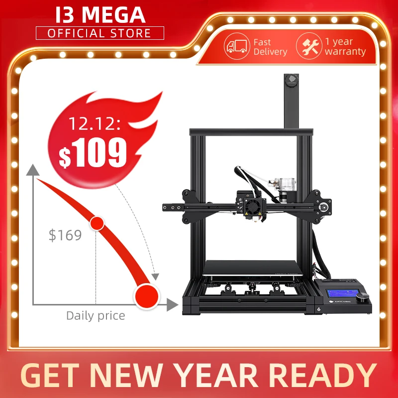3D принтер Anycubic Mega Zero 220*220*250 новый экструдер с металлической рамой высокая