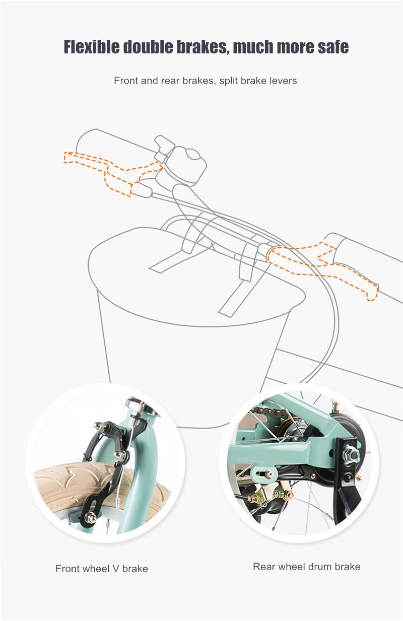 New Kids Bike 14/16 inch 3 - 9 Years Old Boys and Girls Princess Vintage Bicycle Baby Children Balance Bike With Auxiliary Wheel