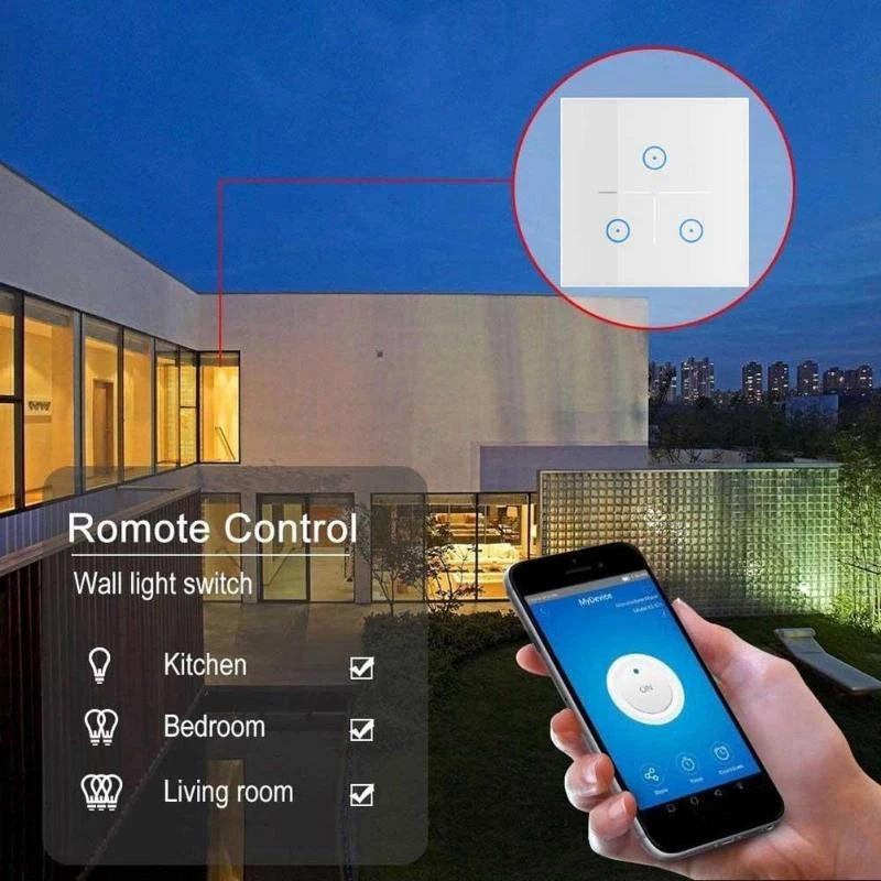 Wifi настенный выключатель Smart Life App пульт дистанционного управления стандарт ес тип 86 работа с Alexa Echo и Google Home мини умный дом(штепсельная вилка ЕС