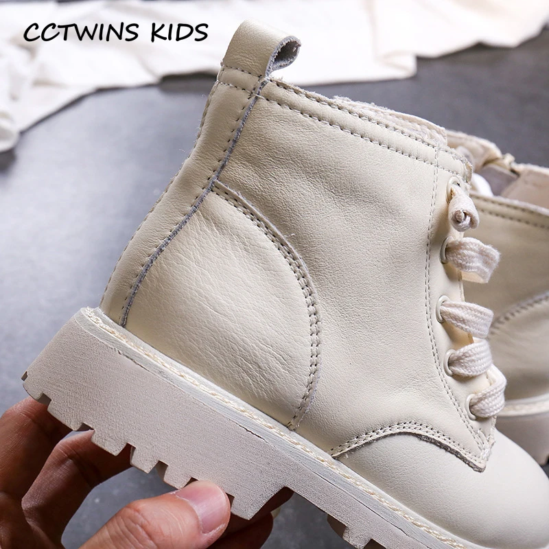 CCTWINS/детская обувь; коллекция года; сезон осень; Модные Ботинки martin из натуральной кожи для девочек; повседневная обувь черного цвета для мальчиков; Детские брендовые белые ботиночки; MB012