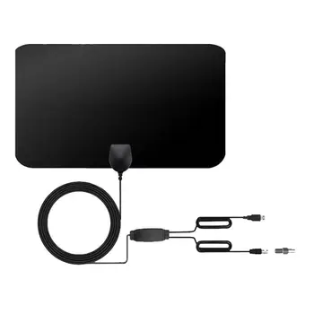 

4K 25DB High Gain HD TV DTV Box Digital TV Antenna EU Plug 50 Miles Booster Active Indoor Aerial HD Flat Design