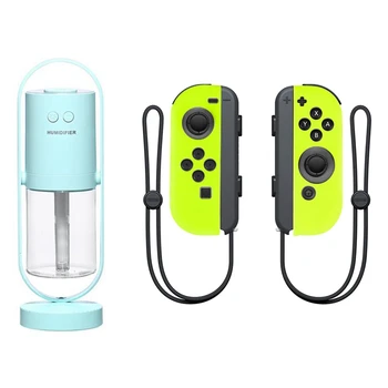 

2 Set Accessories: 1 Set Gel Guards with Thumb Grips Caps Neon Yellow & 1 Set Car Humidifier with LED Lamp Light Blue