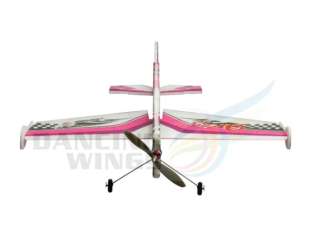 Planeur RC 2.4G 3CH avec gyroscope en vol, ciel bleu en arrière-plan, stabilité assurée par le gyroscope pour débutants.
