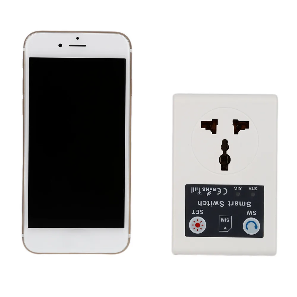 Professional UK/EU 220V Phone RC Remote Wireless Control Smart Switch GSM Socket Power Plug for Home Household Appliance