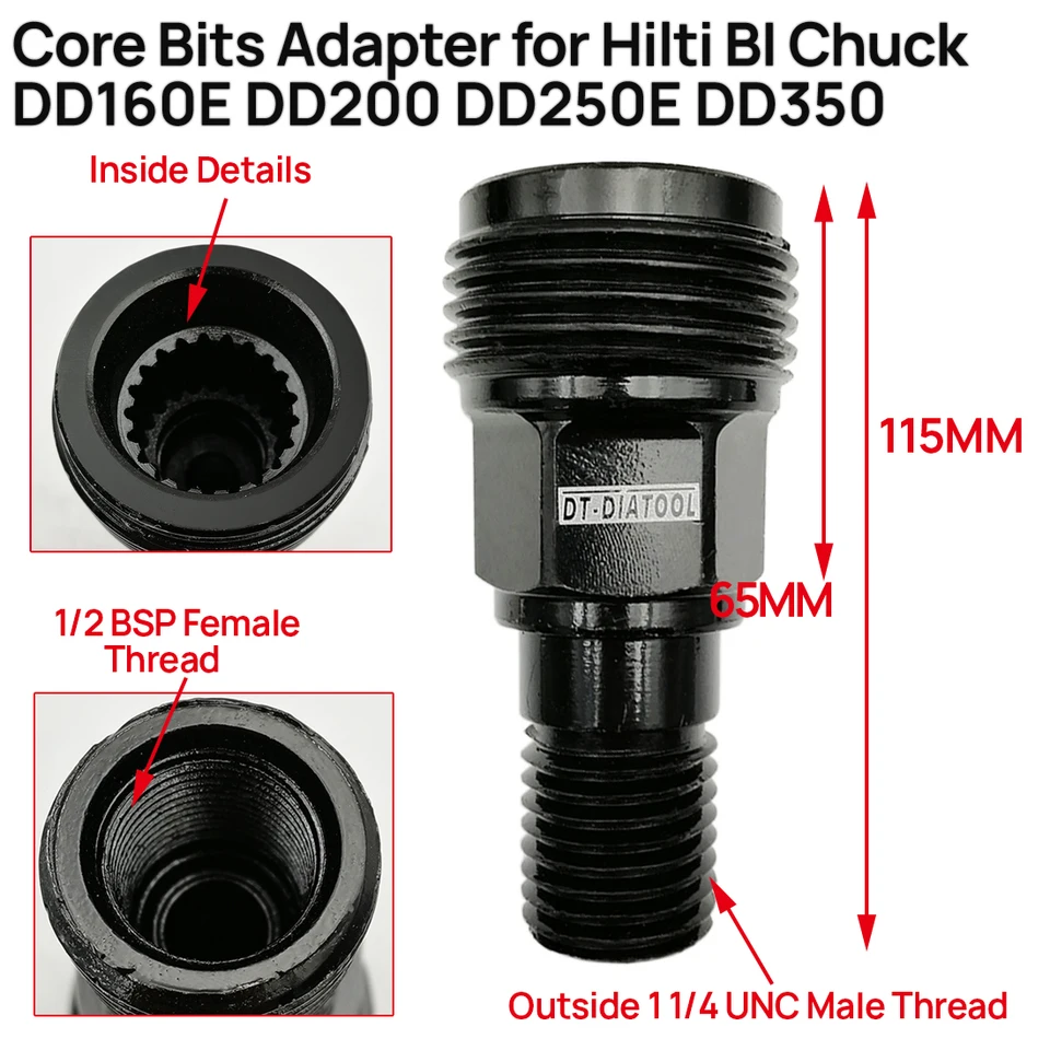 HILTI DD 160 E DD 200 DD 250 E DD 350用BGTEC Diamond Core Drill Adapter (DD-BL to DD-BS) DD 160 Core drill - Diamond coring - Hilti USA