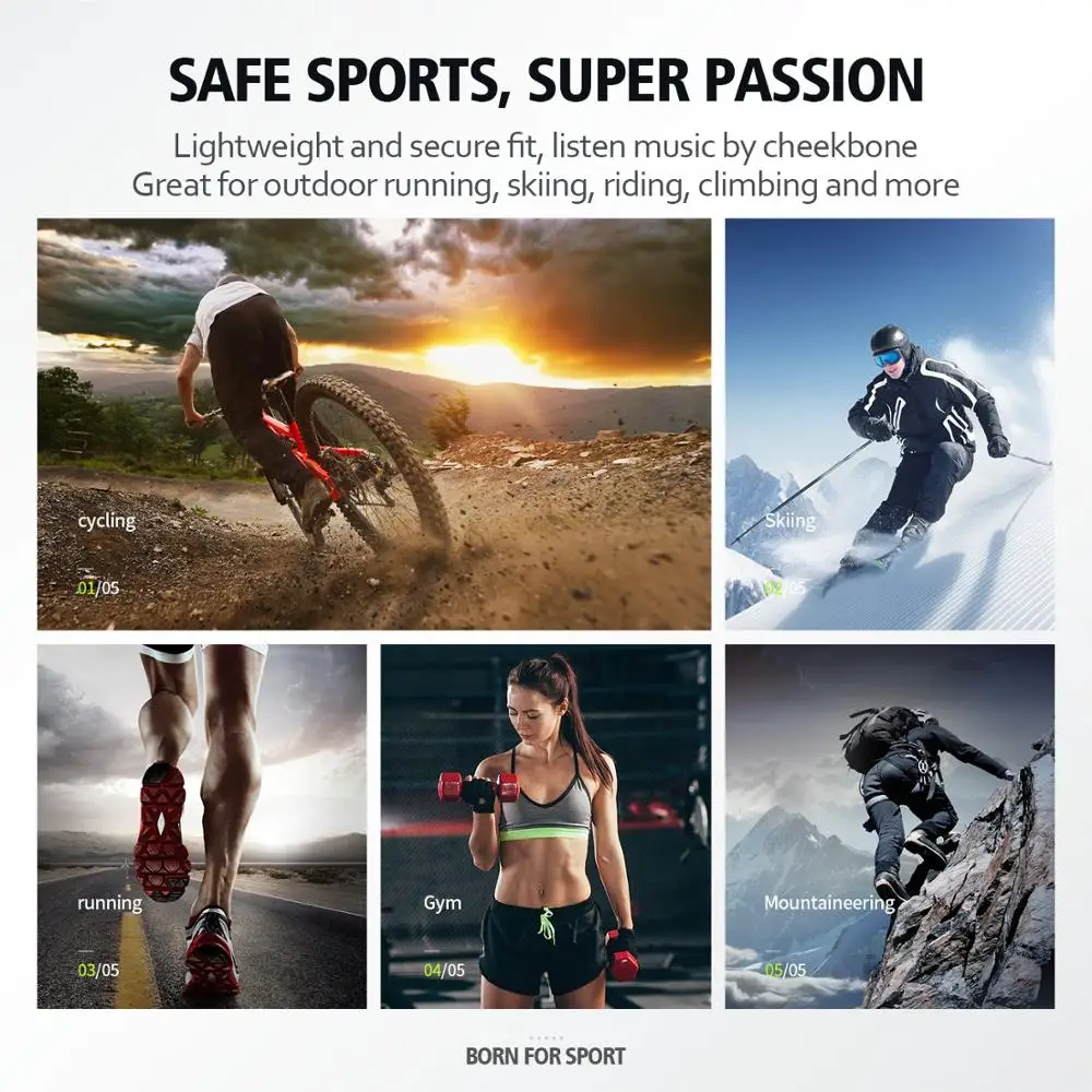 Auriculares Vidonn F1 conducción ósea auriculares Bluetooth 50 titanio oído abierto Auriculares dep