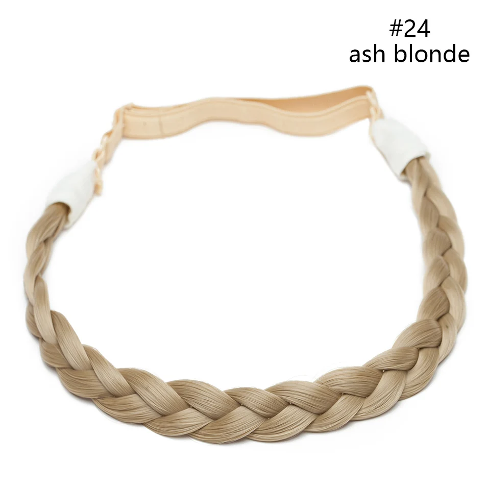 SNOILITE 10 ''богемная оплетка аксессуары для волос Синтетический чистый цвет вьющиеся волосы полосы эластичный ободок Свадебный плит головной убор - Цвет: ash blonde