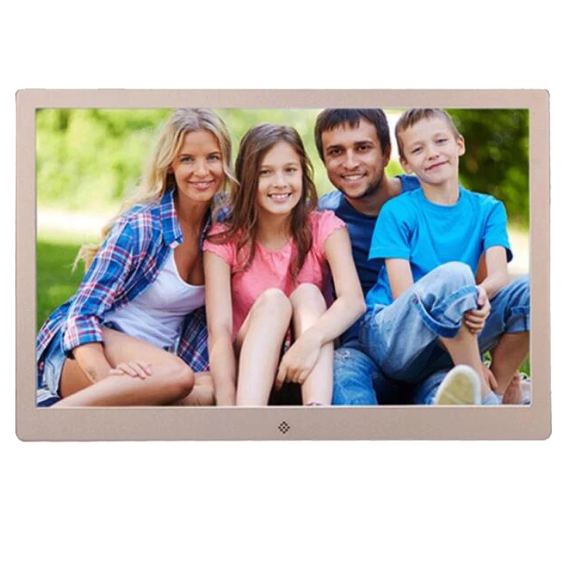 Rose Gold 15,4 дюймов металлическая ЖК-цифровая фоторамка HD 1280x800 электронный альбом USB цифровая картинка Музыка Видео плеер календарь часы - Цвет: Rose Gold
