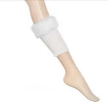 Сапоги вязаные меховые сапоги манжета для ноги теплые женские осенне-зимние элегантные милые модные подарки для девочек