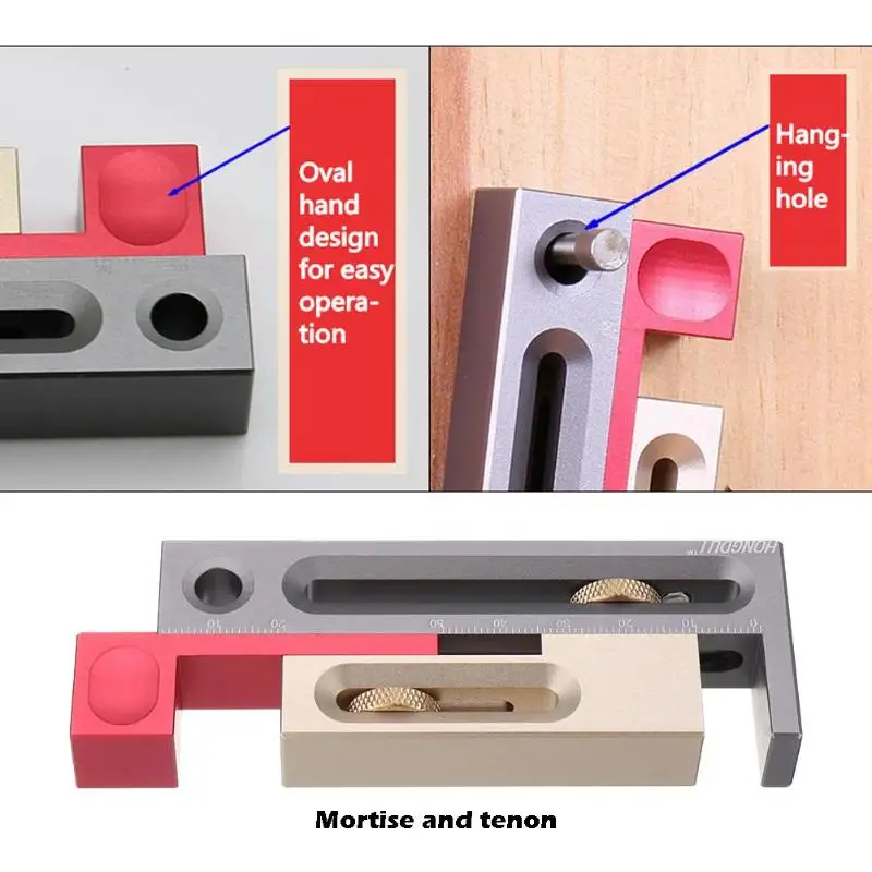 

Table Saw Slot Adjuster Regulator Mortise Wear-Resistant Practical High Precision Practical Tenon Tools Movable Measuring Block