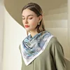 Summer Luxury Brand Silk Scarf Square Women Shawls And Wraps Fashion Office Small Hair Neck Hijabs Foulard Scarves 90*90cm 4