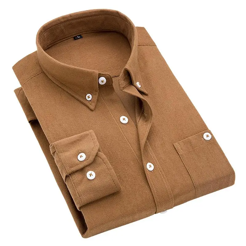 Мужская Фланелевая рубашка с длинным рукавом, весна, новая брендовая однотонная деловая официальная Мужская рубашка размера плюс, мужская рубашка